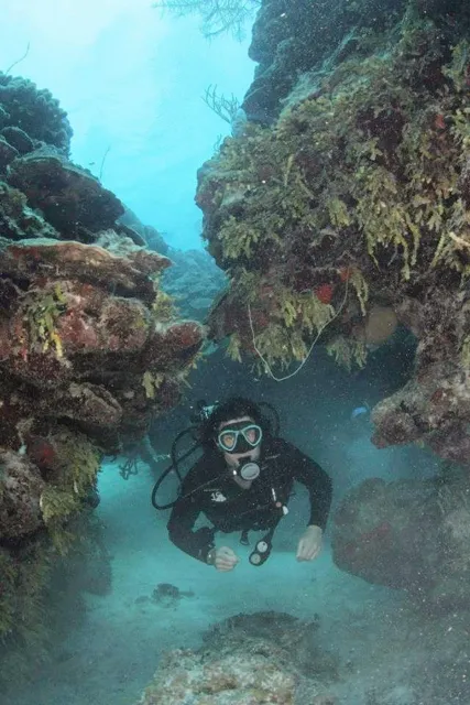 Diver reef channel — Isla Marisol Resort, Belize